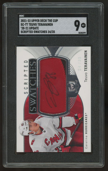 2021-22 UD The Cup Teuvo Teravainen '20-21 Update Scripted Patch Auto /35 SGC 9