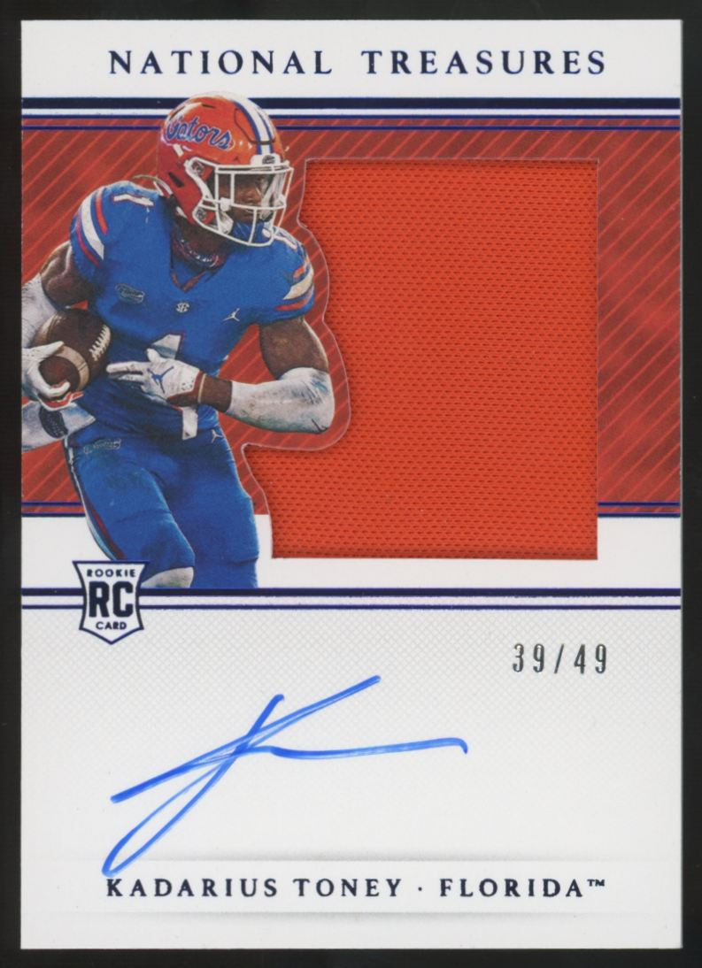 2021 National Treasures Collegiate Kadarius Toney RC Blue Patch Auto RPA /49