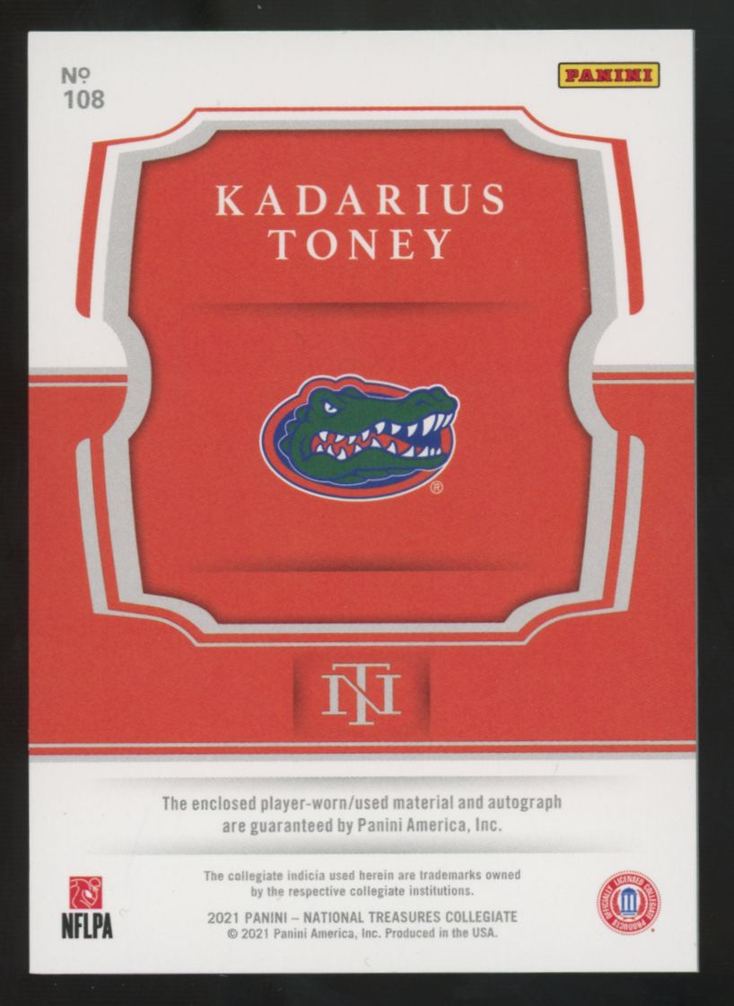 2021 National Treasures Collegiate Kadarius Toney RC Blue Patch Auto RPA /49