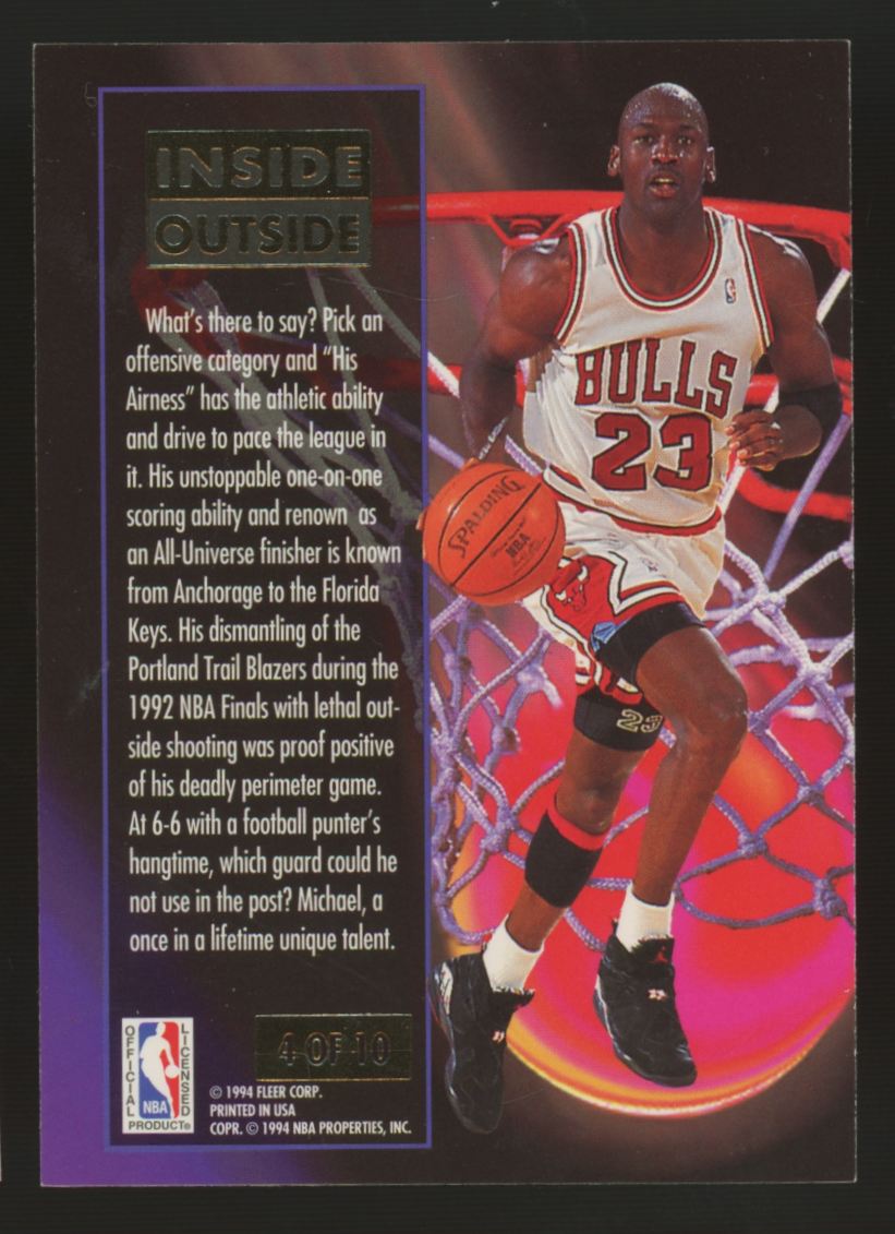 1993-94 Fleer Ultra Michael Jordan Inside Outside #4 "A"
