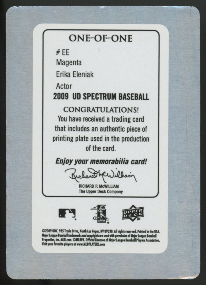 2009 UD Spectrum Erika Eleniak Spectrum Of Stars Magenta Printing Plate 1/1
