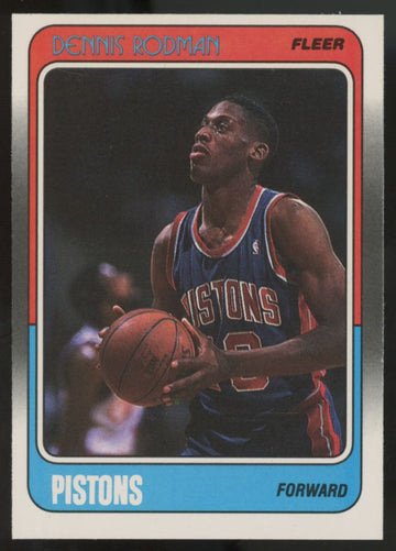 1988-89 Fleer Dennis Rodman RC #43 EX/MT