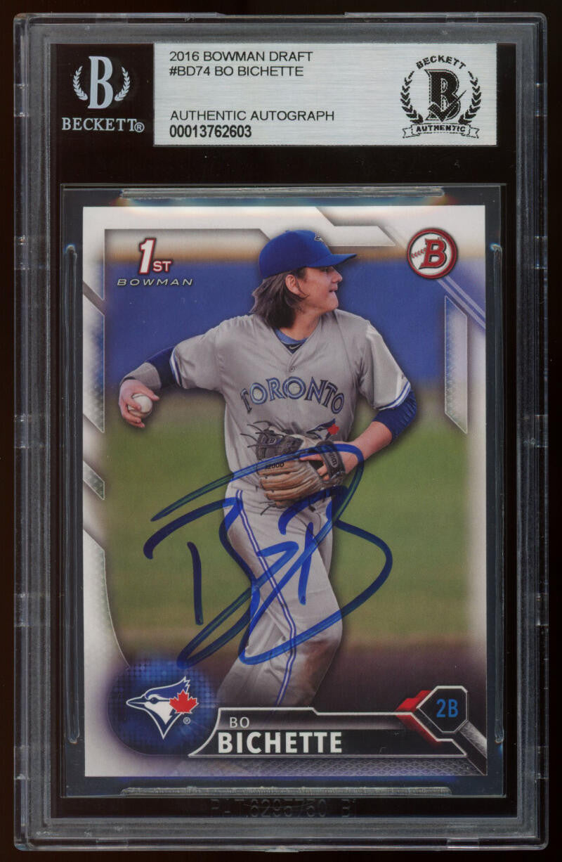 2016 Bowman Draft Bo Bichette 1st Bowman #BD-74 BAS Auto