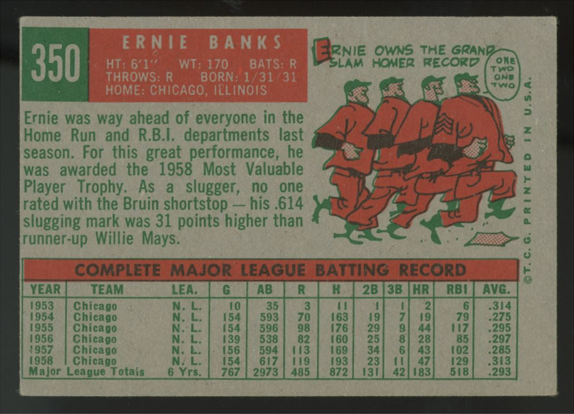 1959 Topps Ernie Banks #350 EX