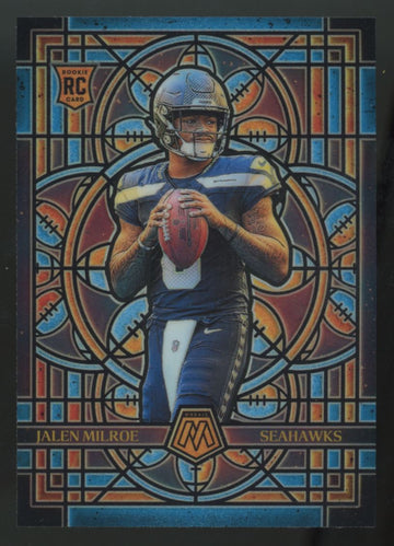 2025 Panini Mosaic Jalen Milroe RC Stained Glass SSP #23