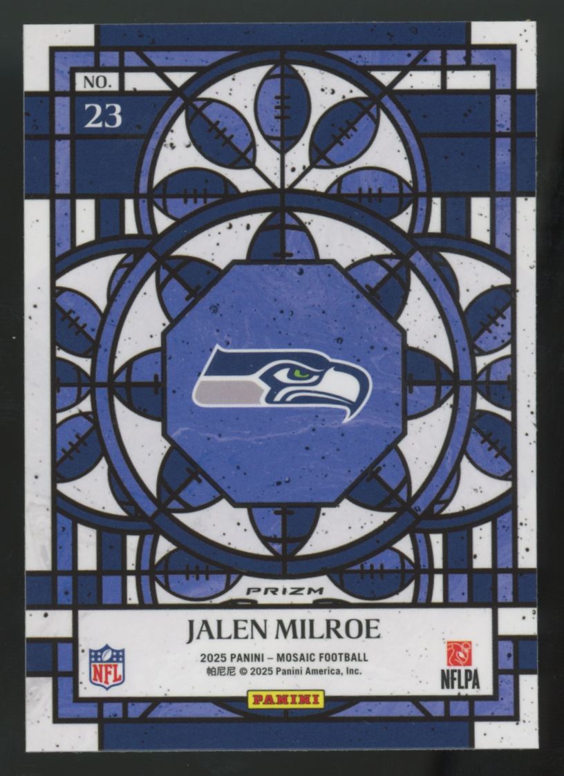 2025 Panini Mosaic Jalen Milroe RC Stained Glass SSP #23