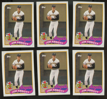 1989 Topps Jim Abbott RC #1 Draft Pick #573 (Lot Of 50) "A"