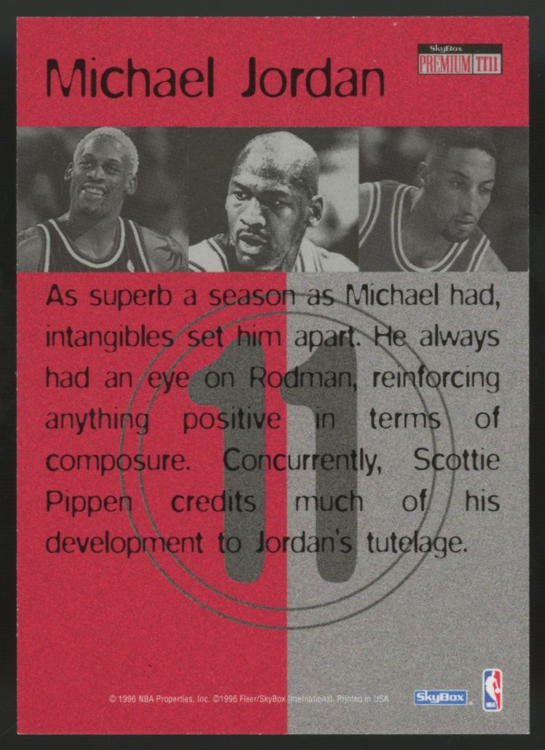 1994-95 Skybox Premium Michael Jordan Triple Threats #TT2 VG-VG/EX (Crease)