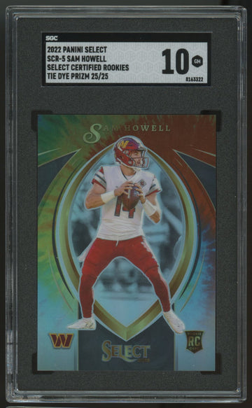 2022 Select Sam Howell Certified Rookies Tie Dye Prizm /25 #SCR-5 SGC 10