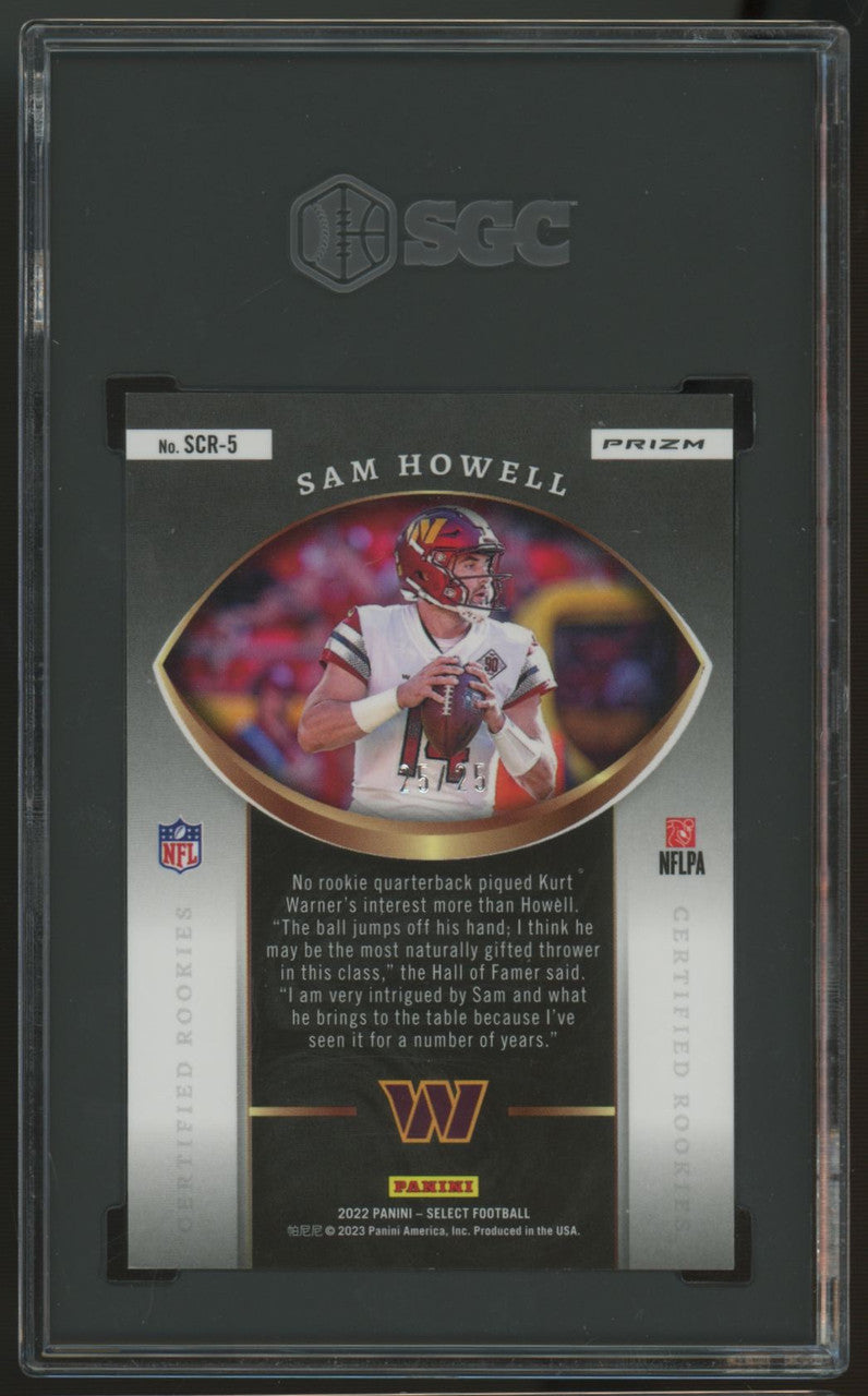 2022 Select Sam Howell Certified Rookies Tie Dye Prizm /25 #SCR-5 SGC 10