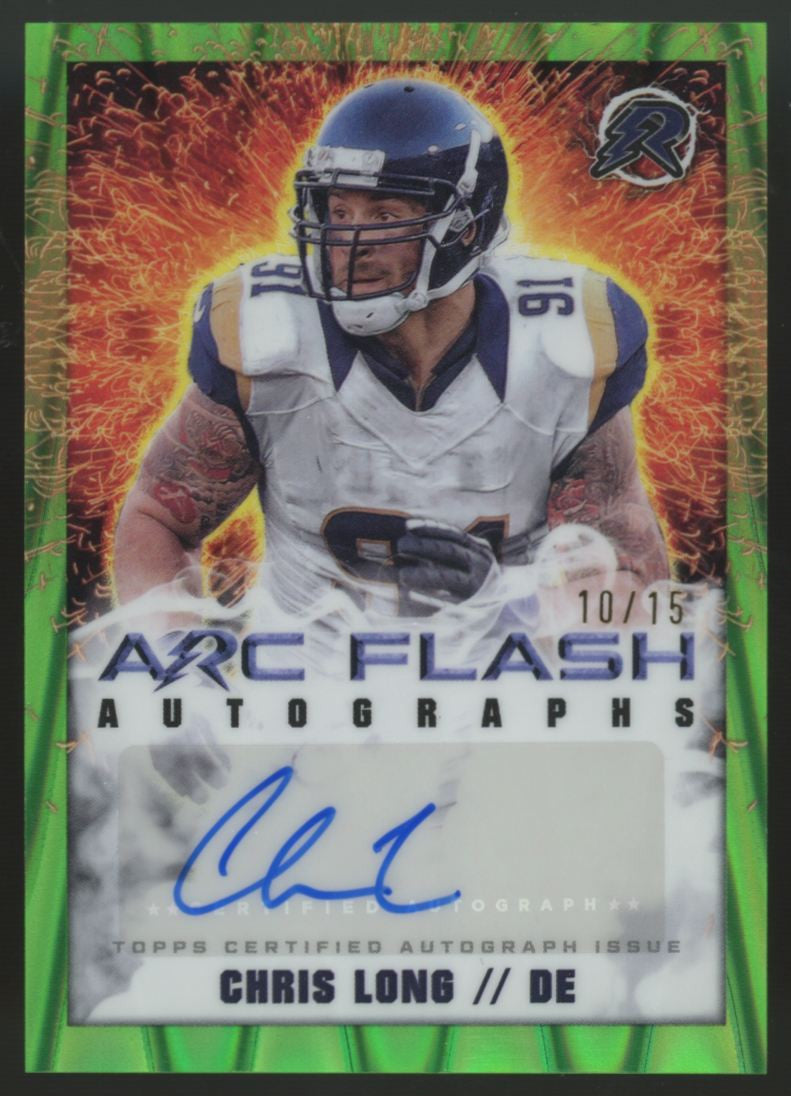 2024 Topps Resurgence Chris Long Arc Flash Lime Green Power Auto /15 #AFA-CL