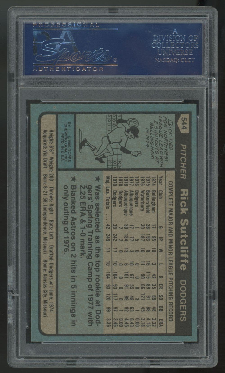 1980 Topps Rick Sutcliffe RC #544 PSA 9