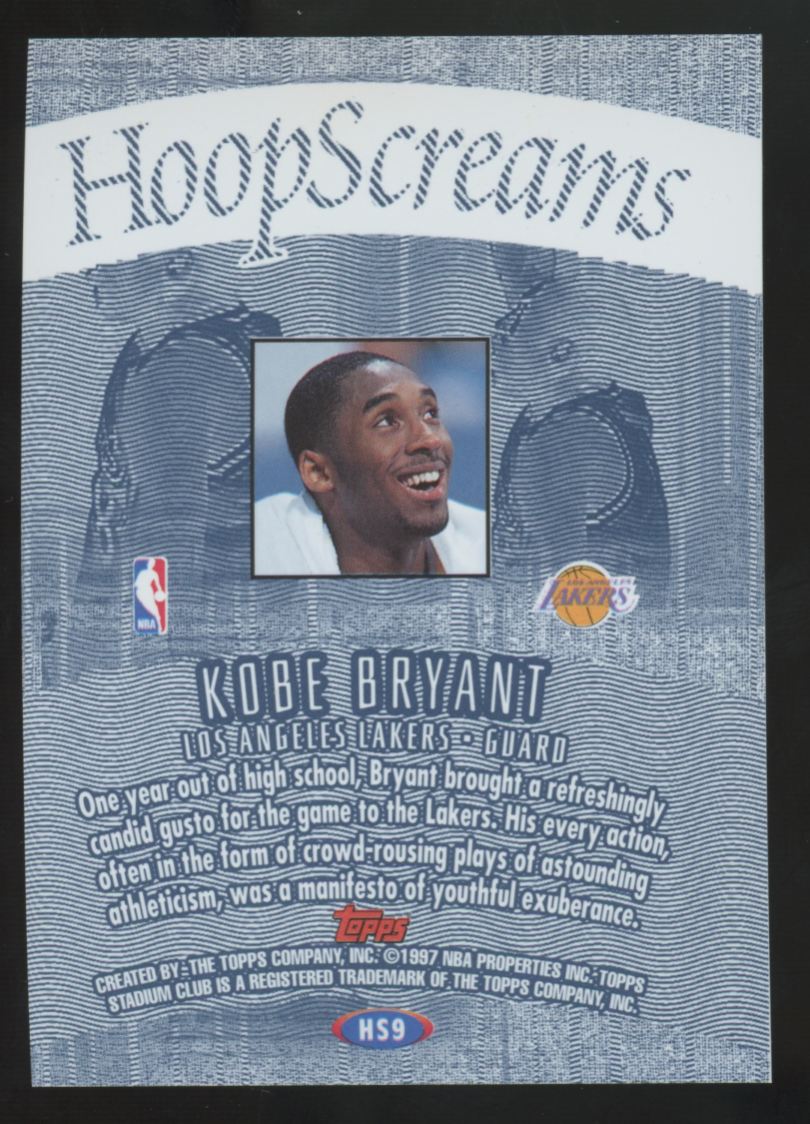 1997-98 Stadium Club Kobe Bryant Hoop Screams #HS9
