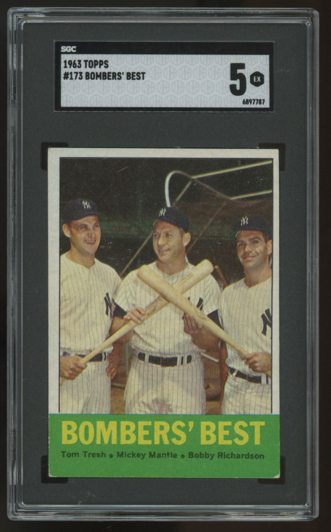 1963 Topps Mickey Mantle Bomber's Best #173 SGC 5