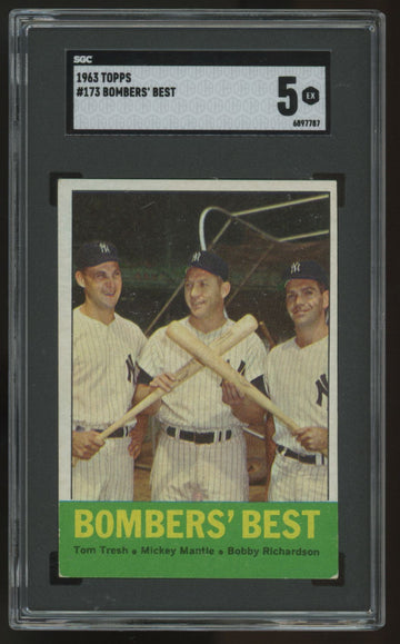 1963 Topps Mickey Mantle Bomber's Best #173 SGC 5