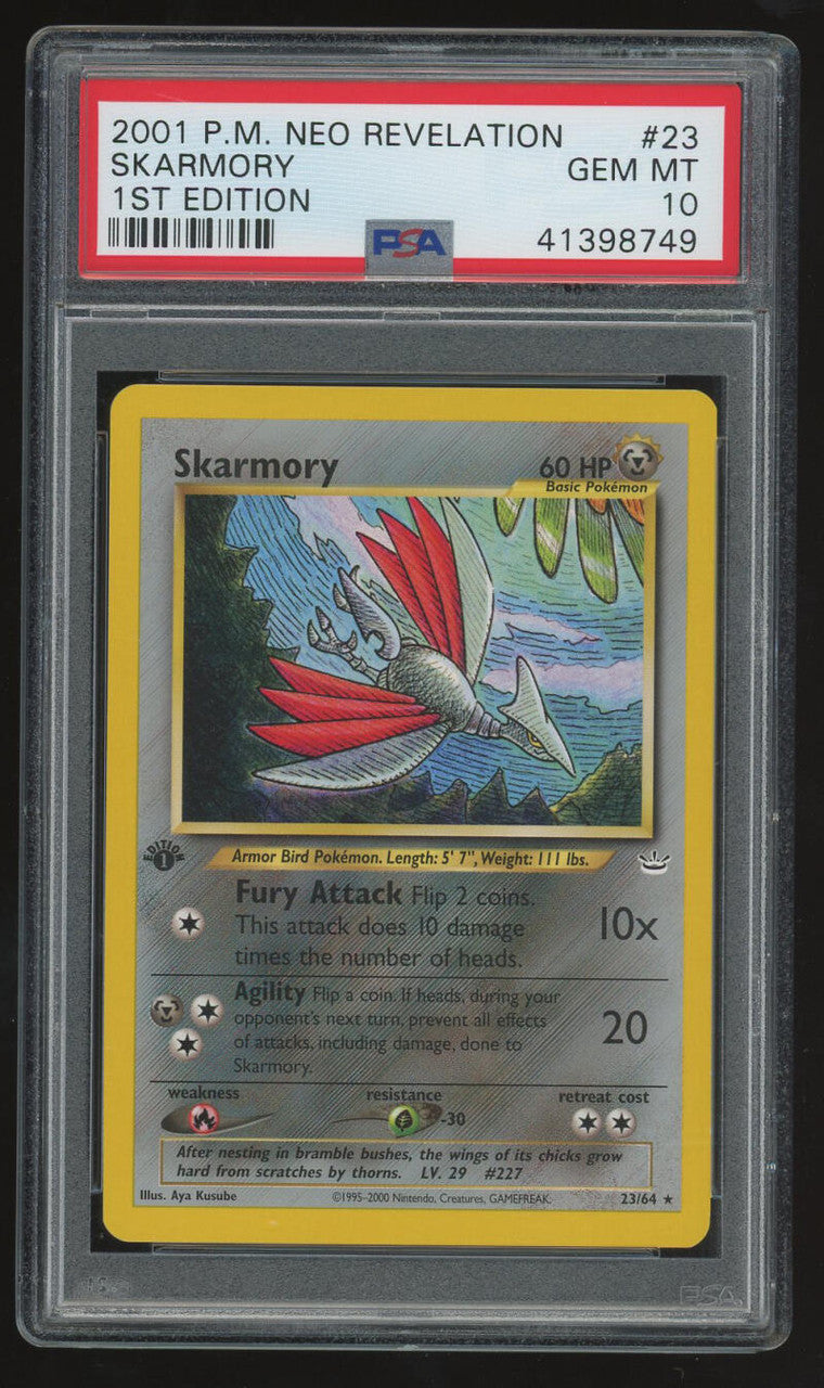 2001 Pokemon P.M. Neo Revelation - Skarmory - 1st Edition - Graded PSA 10 GEM MINT