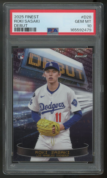 2025 Topps Finest Roki Sasaki RC Debut #D-28 PSA 10