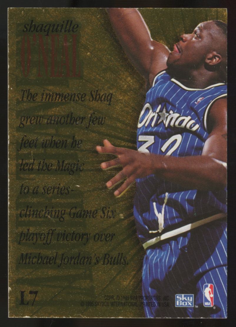 1995-96 Skybox Premium Shaquille O'Neal Larger Than Life #L7 "A"