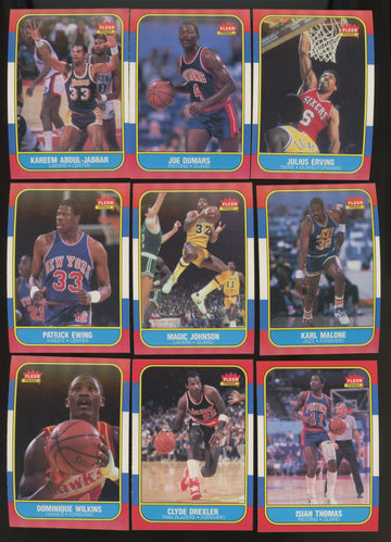 1986/87 Fleer Basketball Near Complete Set w/ Stickers Missing 2 Jordans NM/MT