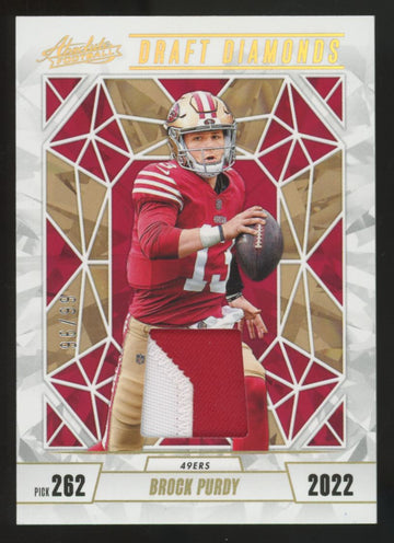 2024 Panini Absolute Brock Purdy Draft Diamonds Patch /99 #DDJ-BPY