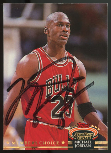 1992/93 Stadium Club Michael Jordan Members Choice #210 Signed Auto JSA LOA