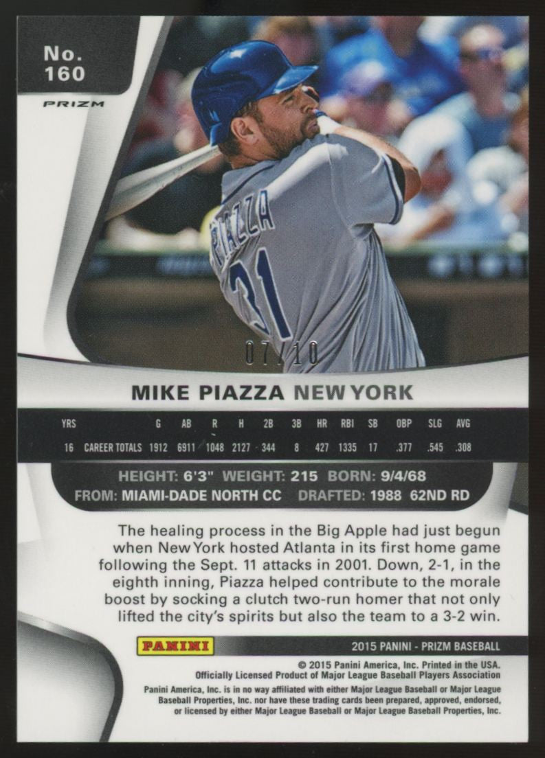 2015 Panini Prizm Mike Piazza Gold Prizm /10 #160