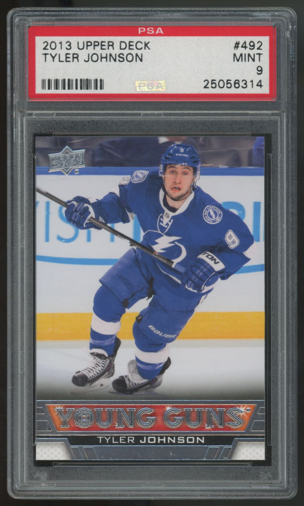 2013-14 Upper Deck Series Two Tyler Johnson RC Young Guns #492 PSA 9