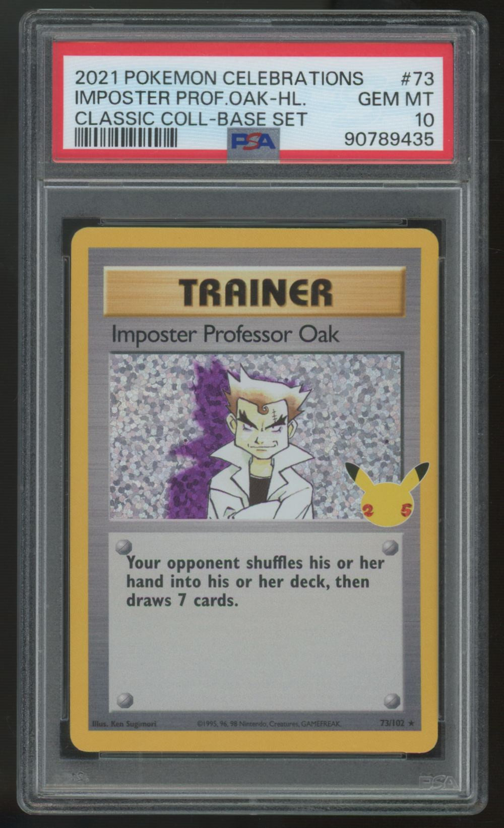 2021 Pokemon Imposter Professor Oak Celebrations Holo #73 PSA 10