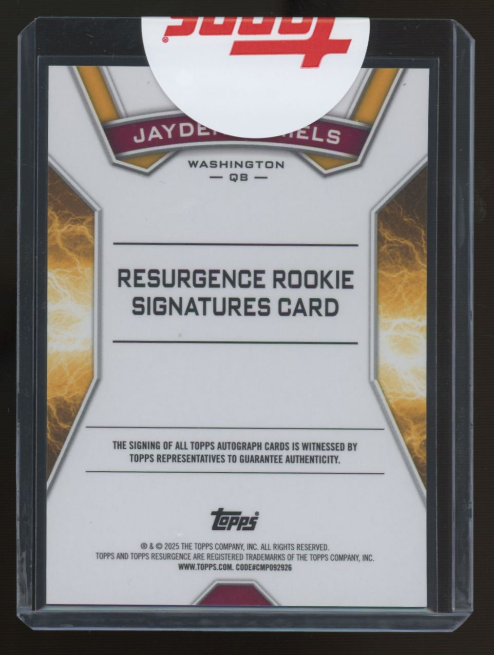 2025 Topps Resurgence Jayden Daniels RC Resurgence Rookie Auto Refractor #RRS-JD