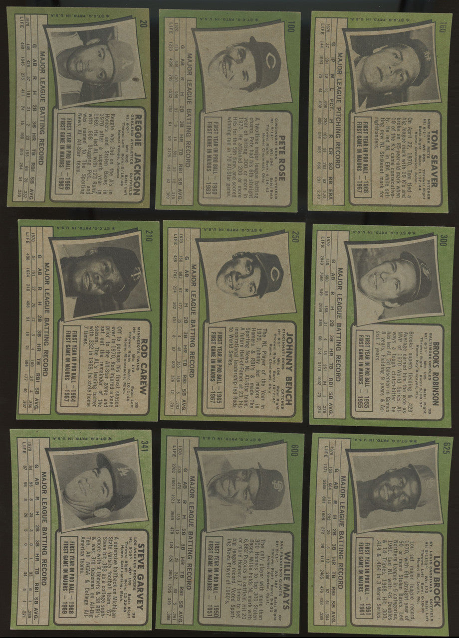 1971 Topps Baseball Complete Set (752) EX-EX/MT Overall