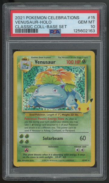 2021 Pokemon Venusaur Celebrations Classic Collection Holo #15 PSA 10