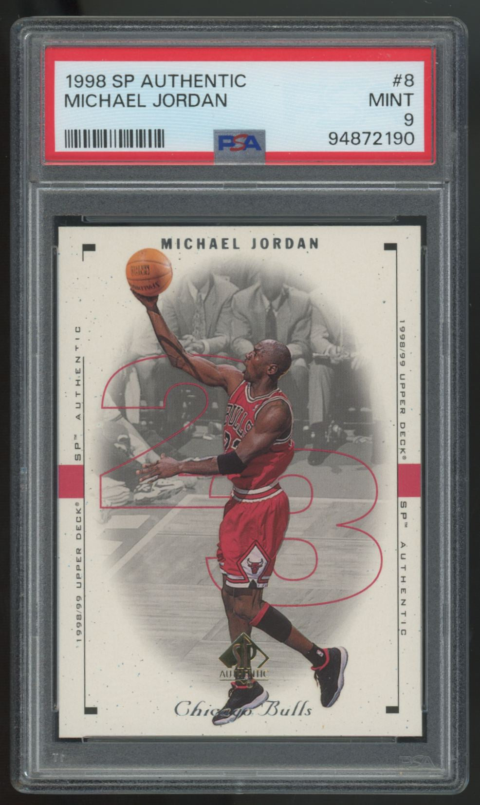 1998-99 Upper Deck SP Authentic Michael Jordan #8 PSA 9