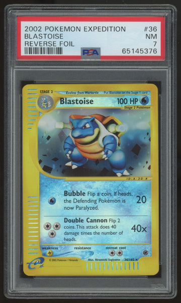 2002 Pokemon Blastoise Expedition Reverse Holo #36 PSA 7