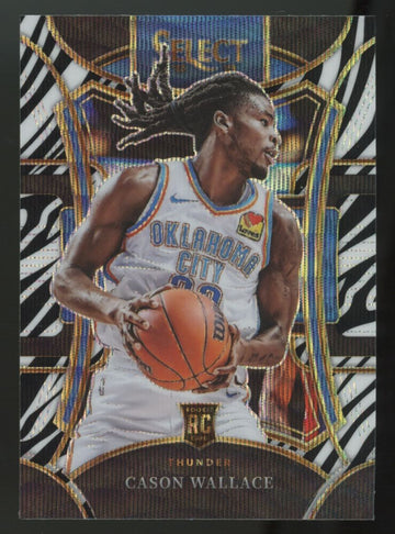 2023-24 Panini Select Cason Wallace RC Mezzanine Zebra Prizm SSP #321