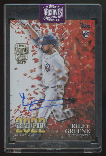 2025 Topps Archives Signature Series Riley Greene RC Auto /5 #22GH-10