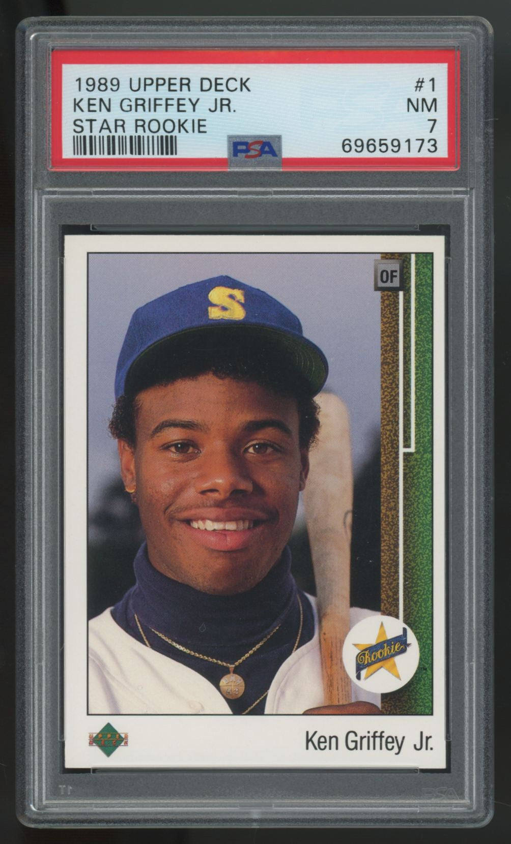 1989 Upper Deck Ken Griffey Jr. RC Star Rookie #1 PSA 7 *173