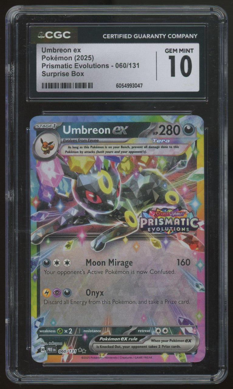 2025 Pokemon Umbreon ex Surprise Box Prismatic Evolution Stamp #060 CGC 10