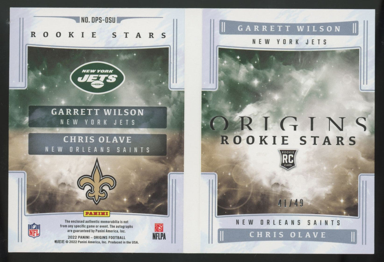 2022 Panini Origins Wilson/Olave RC Rookie Stars Dual Patch Auto RPA Booklet /49