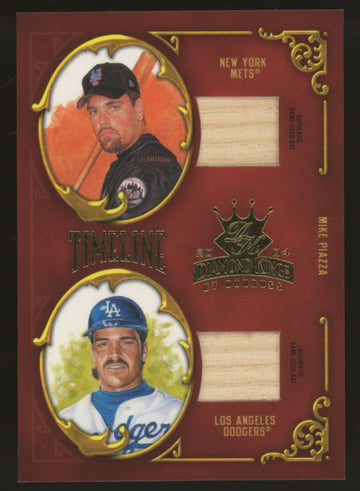 2004 Donruss Diamond Kings Mike Piazza Timeline Dual Relic /25 #T-4