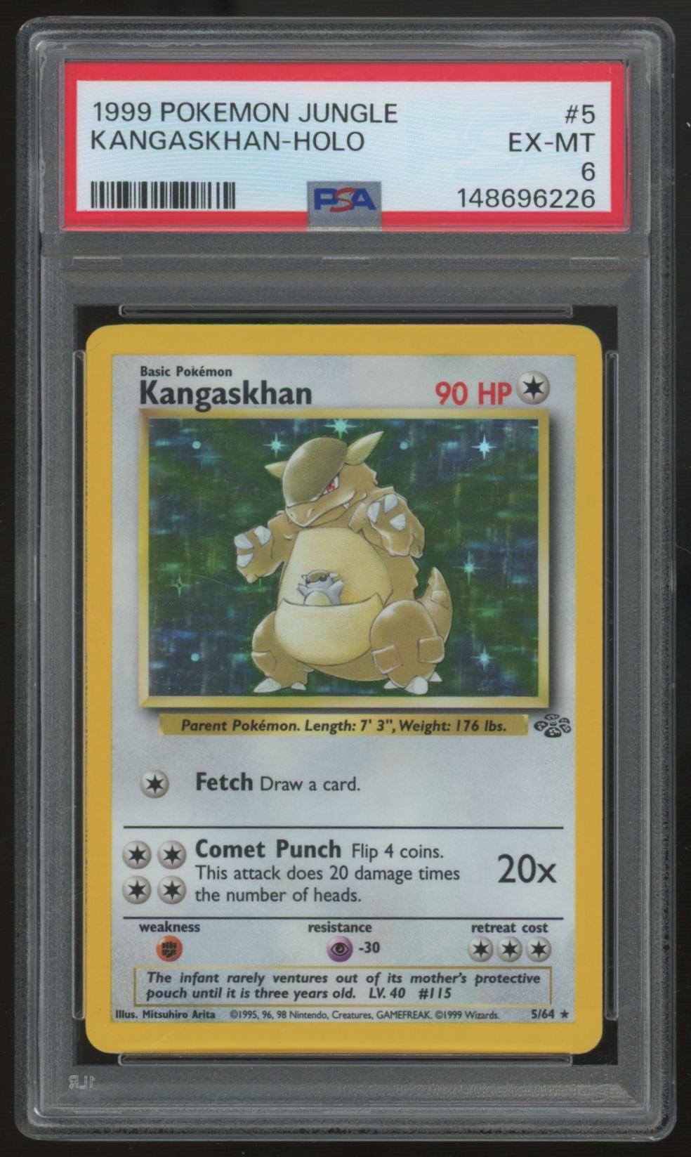 1999 Pokemon Kangaskhan Jungle Holo #5 PSA 6