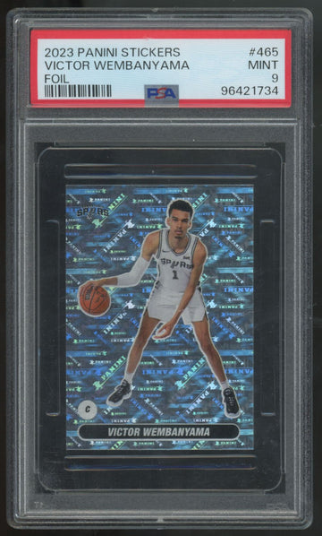 2023-24 Panini Stickers Victor Wembanyama Foil #465 PSA 9
