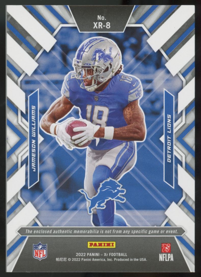 2022 Panini XR Jameson Williams RC X-Ray Gold Patch /10 #XR-8
