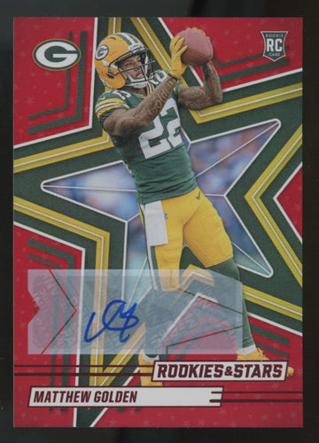2025 Panini Rookies & Stars Matthew Golden RC Red Auto #158