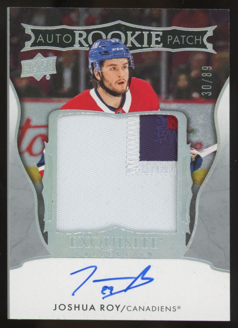 2024-25 Upper Deck The Cup Joshua Roy RC Exquisite Patch Auto RPA /89 #EC-JR
