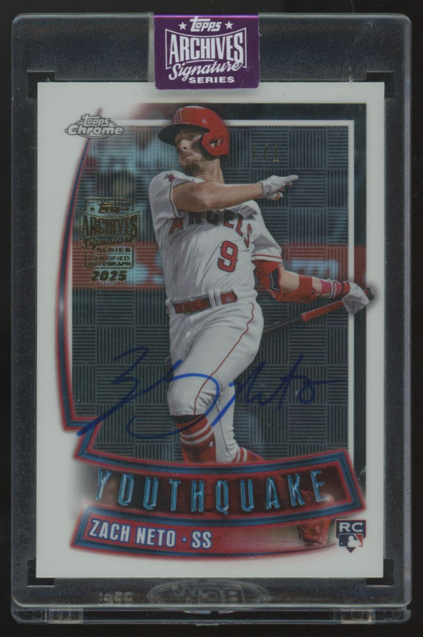 2025 Topps Archives Signature Series Zach Neto RC Auto 1/1 #YQ-65
