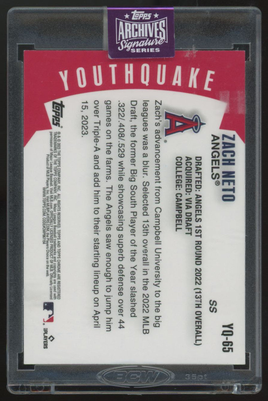2025 Topps Archives Signature Series Zach Neto RC Auto 1/1 #YQ-65
