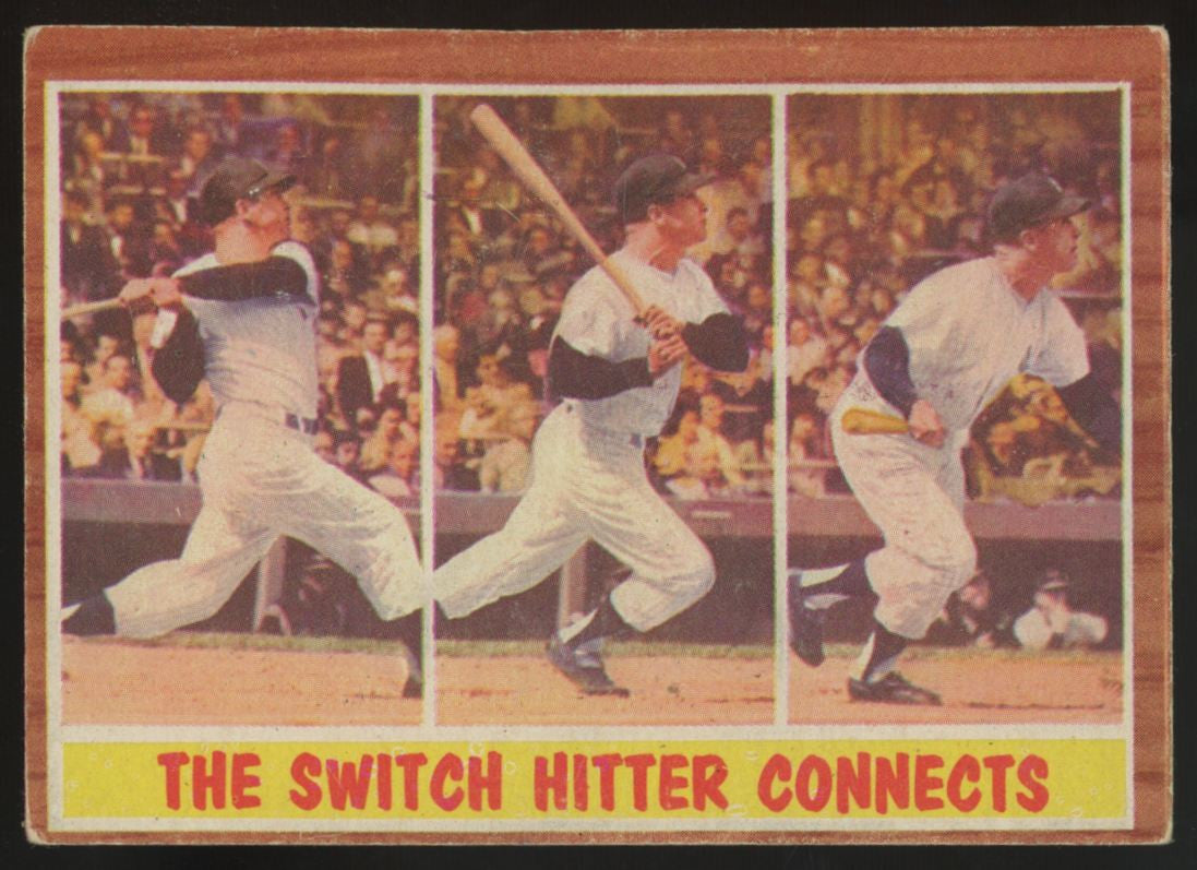 1962 Topps Mickey Mantle Switch Hitter Connects #318 G/VG