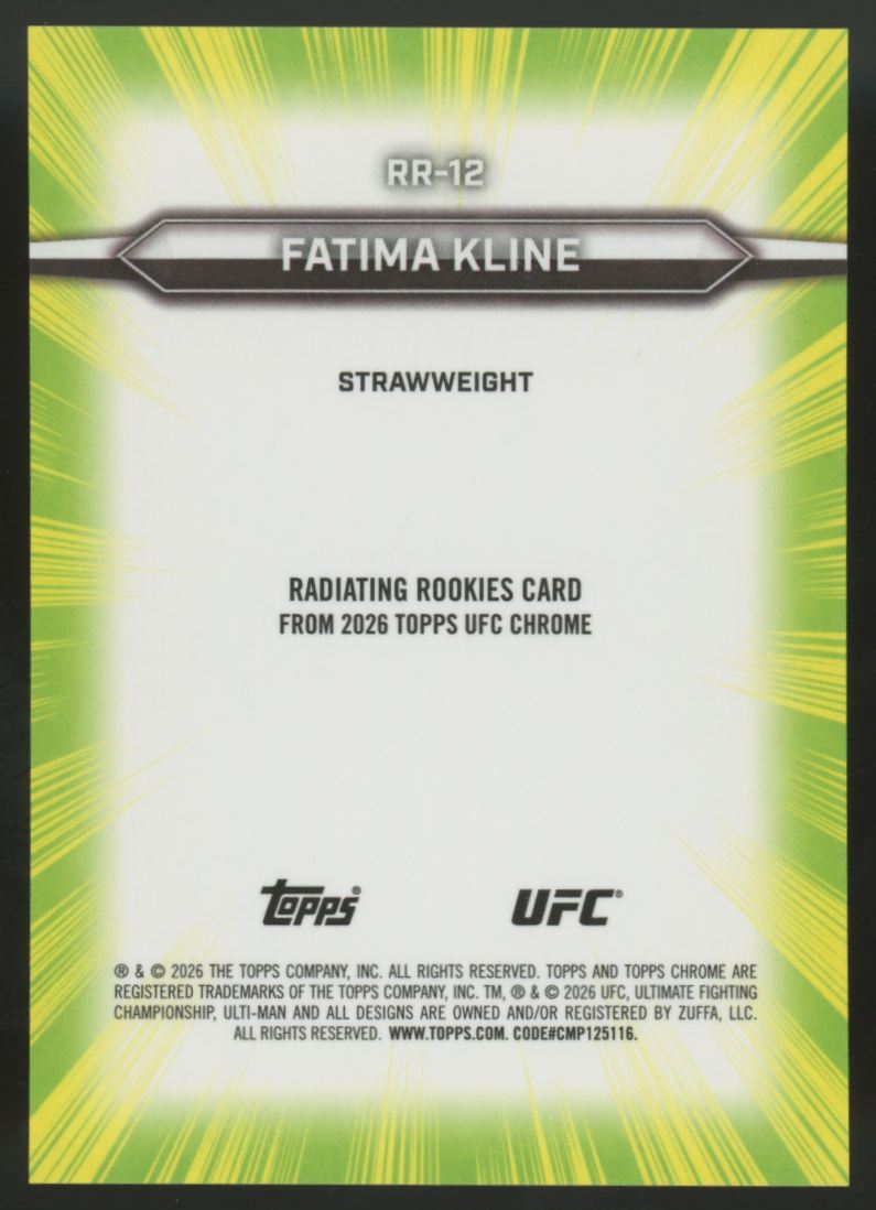 2026 Topps Chrome UFC Fatima Kline RC Radiating Rookies #RR-12