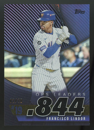 2025 Topps Series Two Francisco Lindor OPS Leaders Black Foil /10 #OPS-19