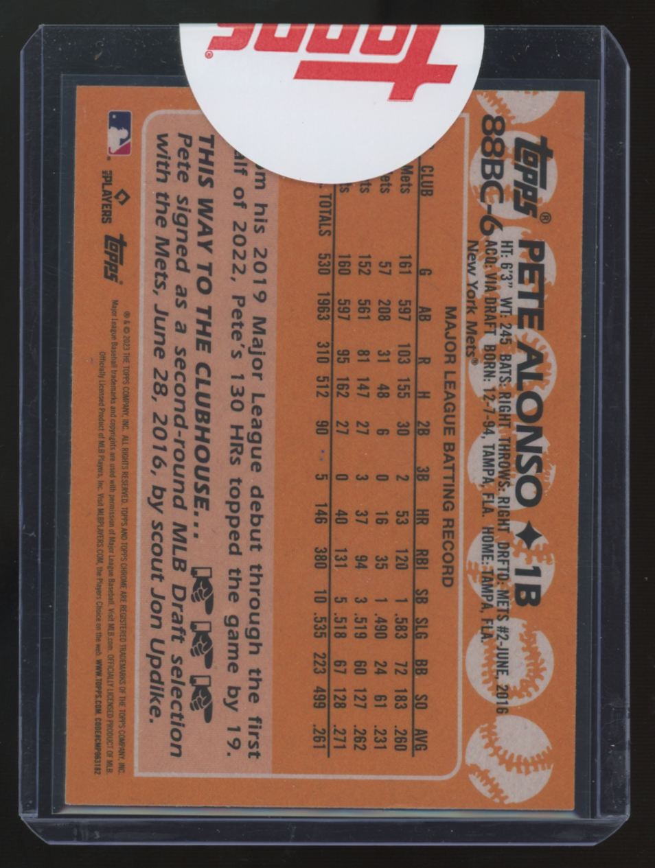 2025 Topps Archive Signature Series Pete Alonso Auto 1/1 #88BC-6